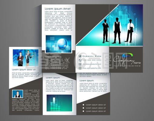 黑色企業(yè)三折頁